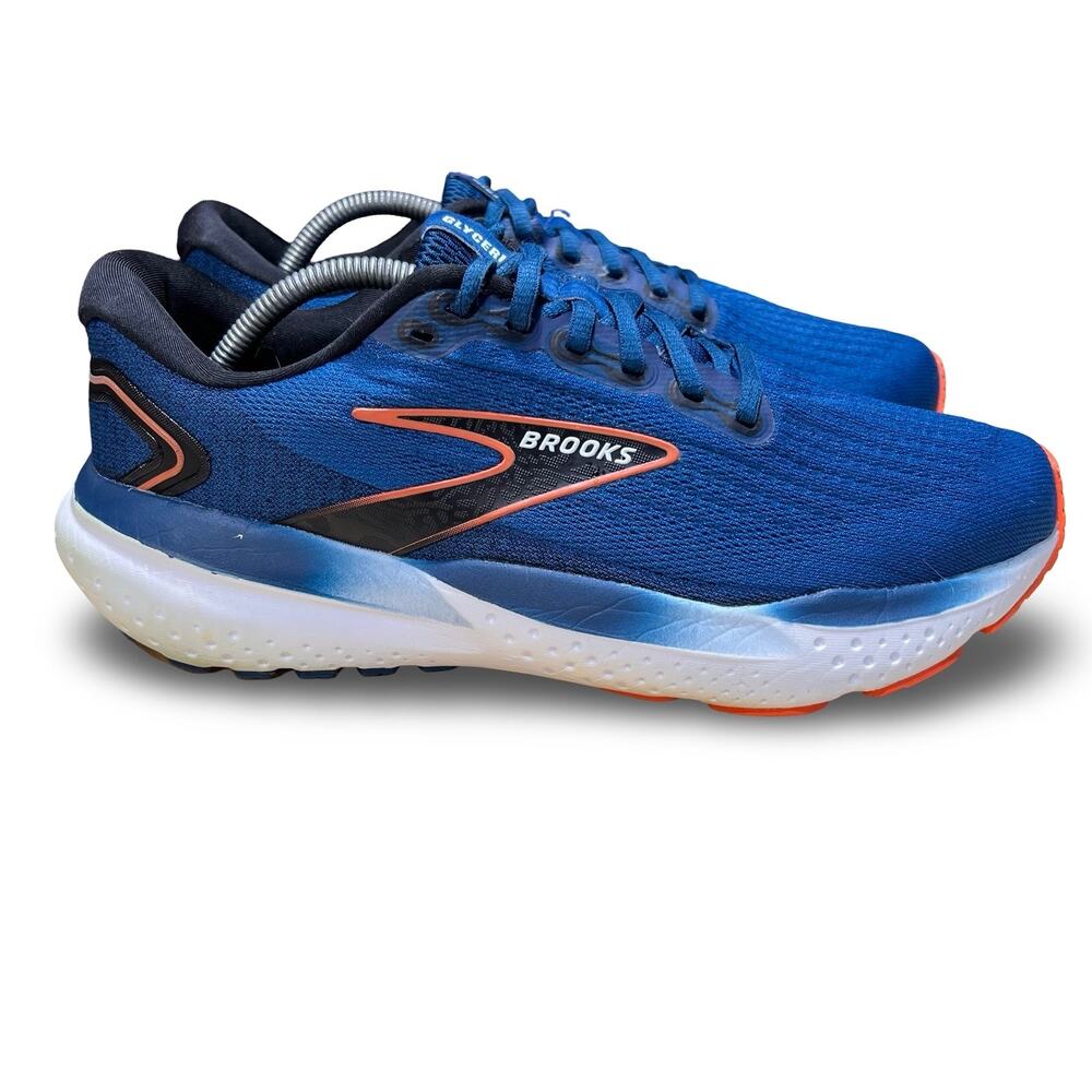 Brooks Glycerin GTS 21 Mens Running Shoes Size 10 Blue Opal Nasturtium Jogging